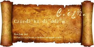 Cziráki Ádám névjegykártya
